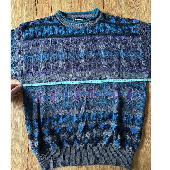 Expressions International Vtg Chunky Multi Patterned Sweater Size Large - Picture 4 of 6